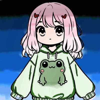 girl wearing frogging sweatshirt