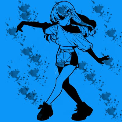 realistic girl danceing