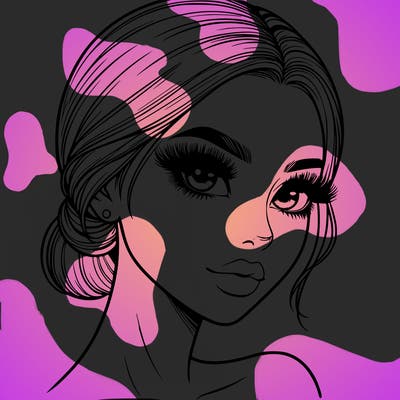 realistic girl with lashes