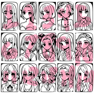 girls that look diffrent anime