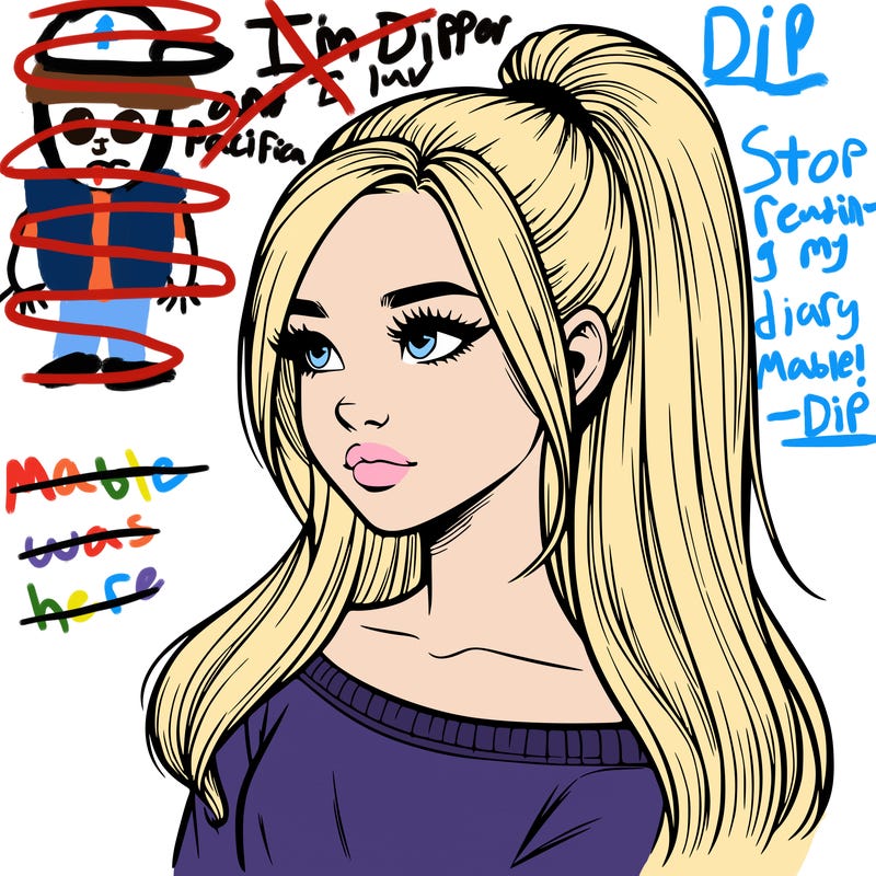 realistic girl with a high ponytail