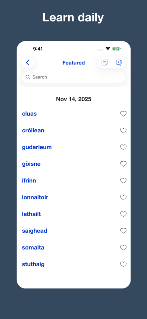 Gaelic etymology dictionary - Featured daily words list in the Gaelic Etymology Dictionary app