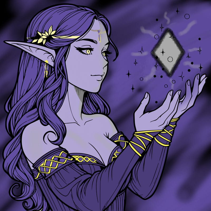 realistic elf girl doing magic