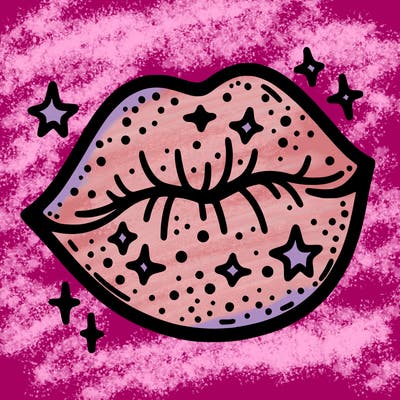 glittery lip
