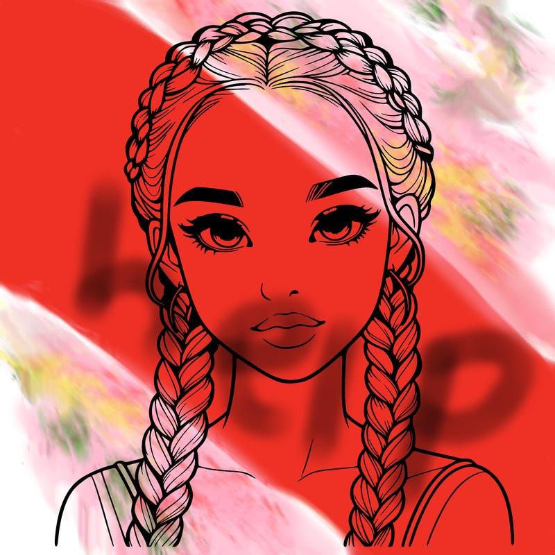 realistic girl with braids