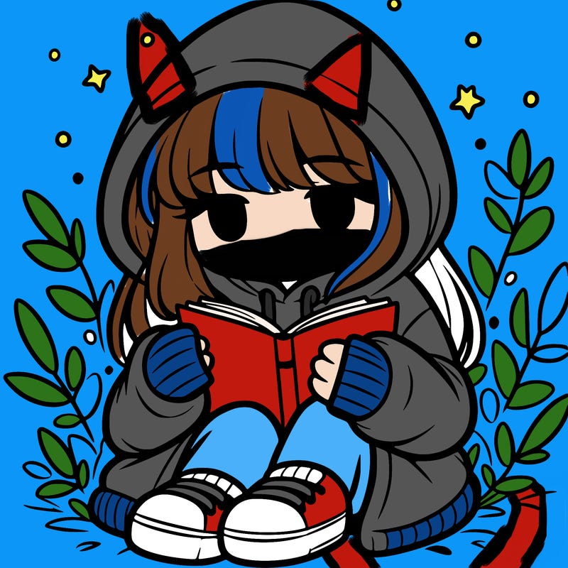 girl in oversized hoodie reading a book