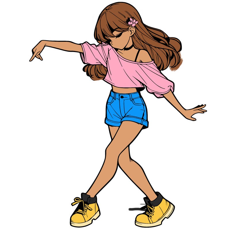 realistic girl danceing