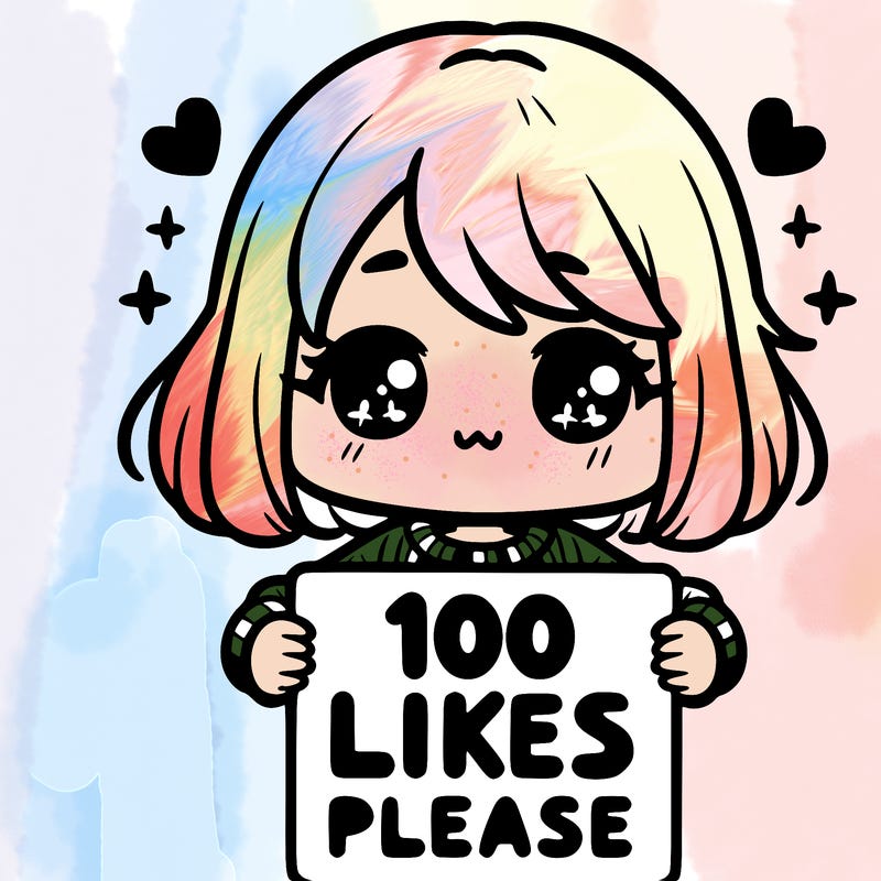 cute girl holding a sign saying 100 likes please