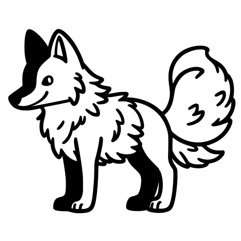 wolf, half fox, half dog