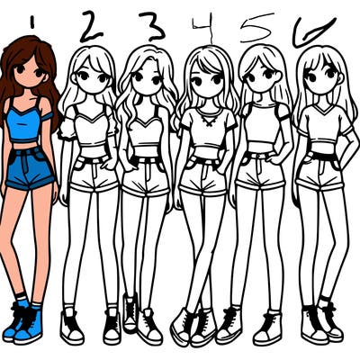 a group of girls wearing crop tops and shorts