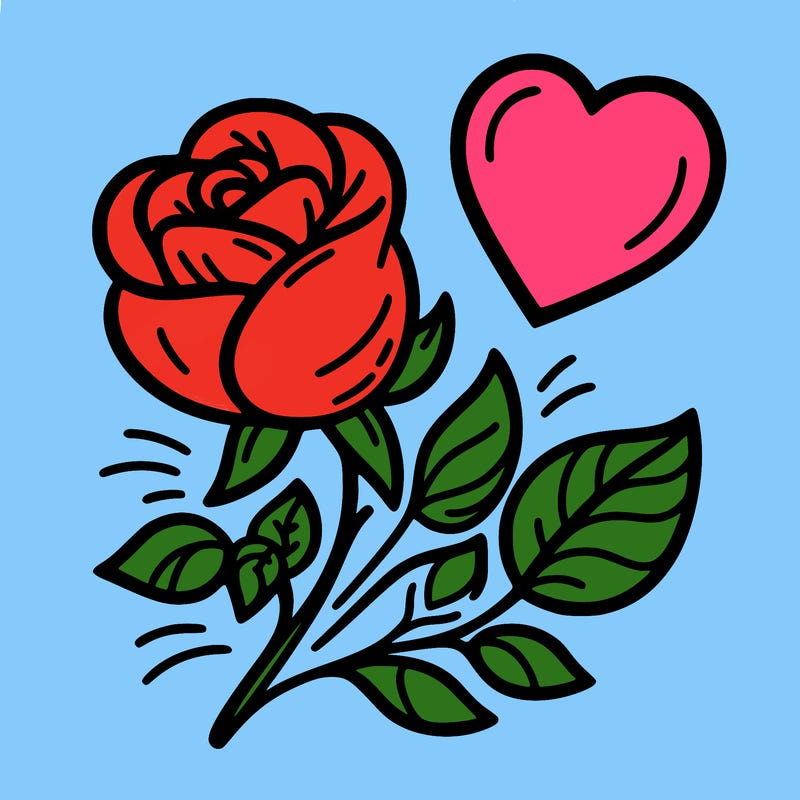 rose and heart