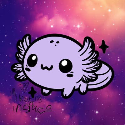 cute easy baby axolotl