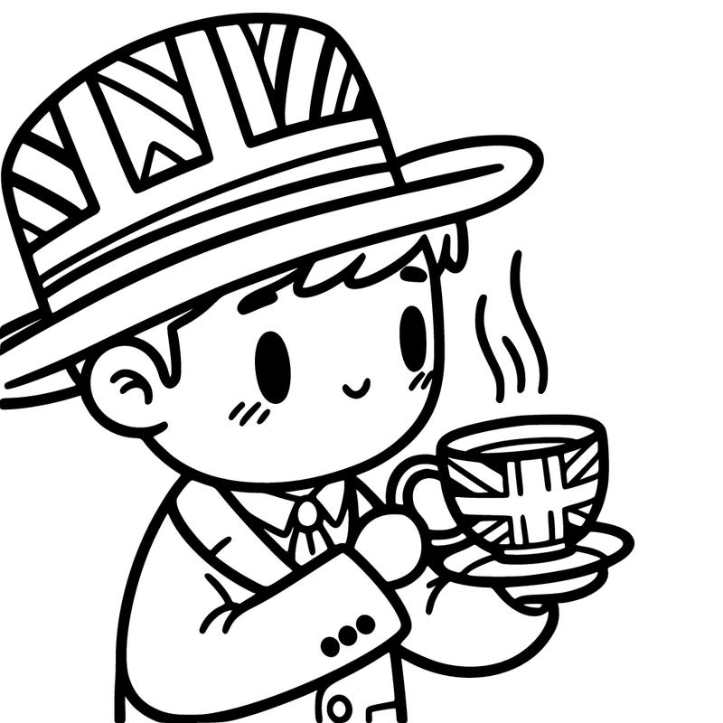 british person sipping tea