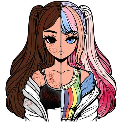 realistic girl split