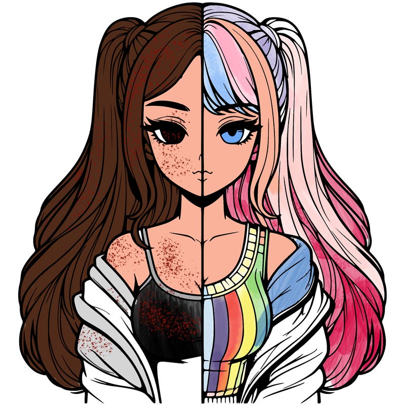 realistic girl split