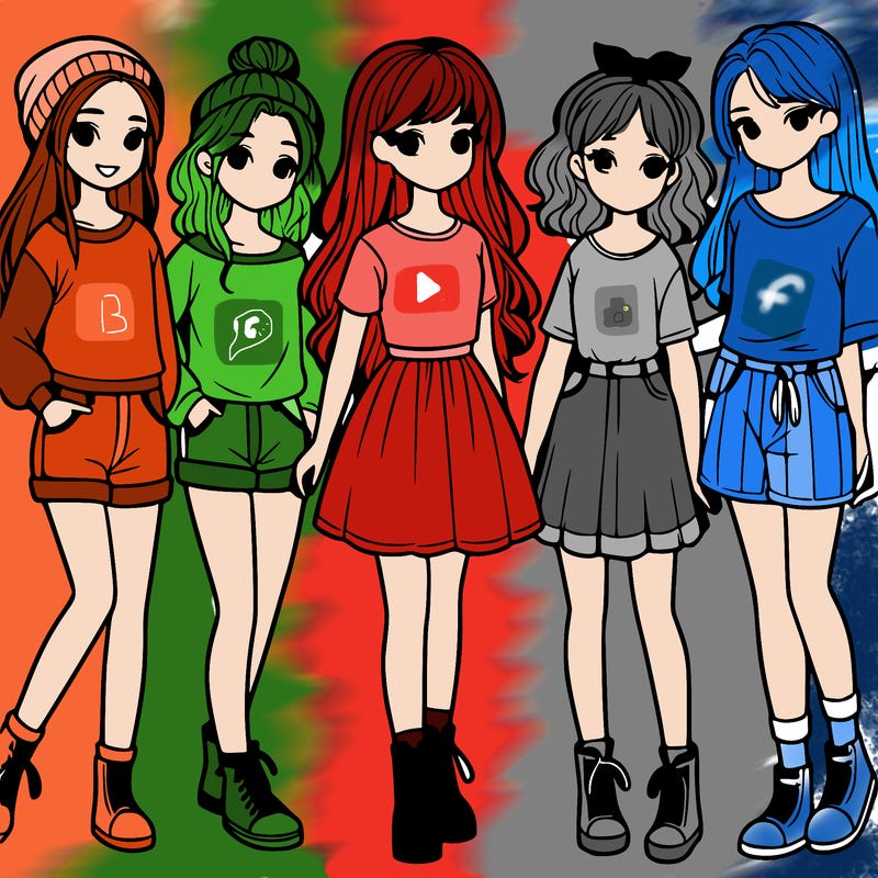 a group of five girls