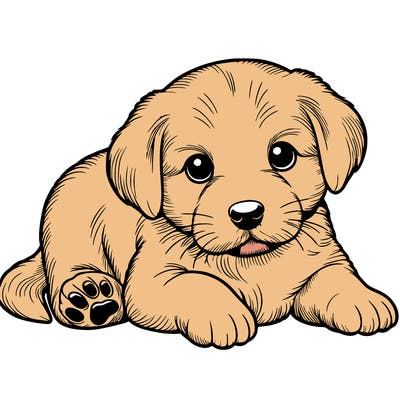 a cute realistic puppy