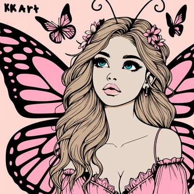 butterfly fairy realistic girl