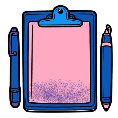 blank clip board with pen