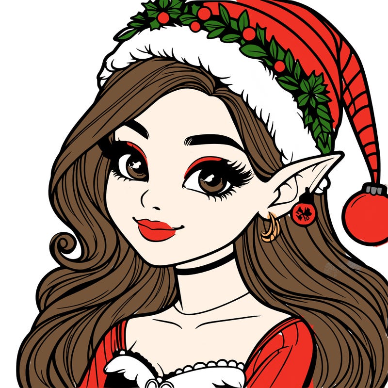 christmas girl elf realistic