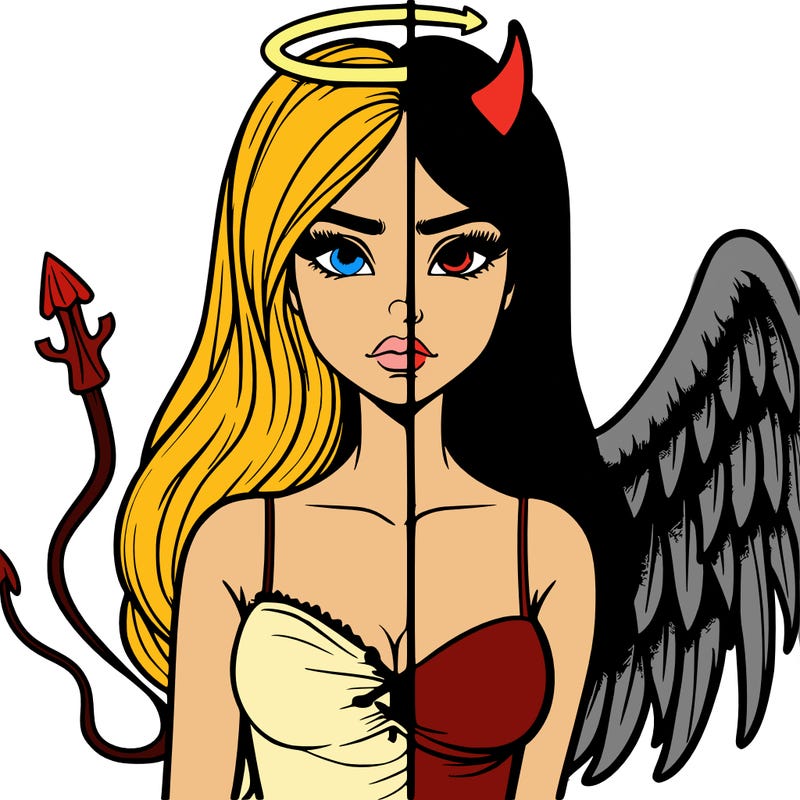 devil vs angel realistic girl