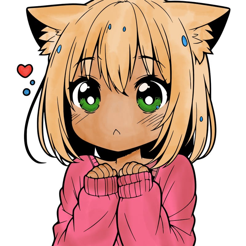 shy anime catgirl
