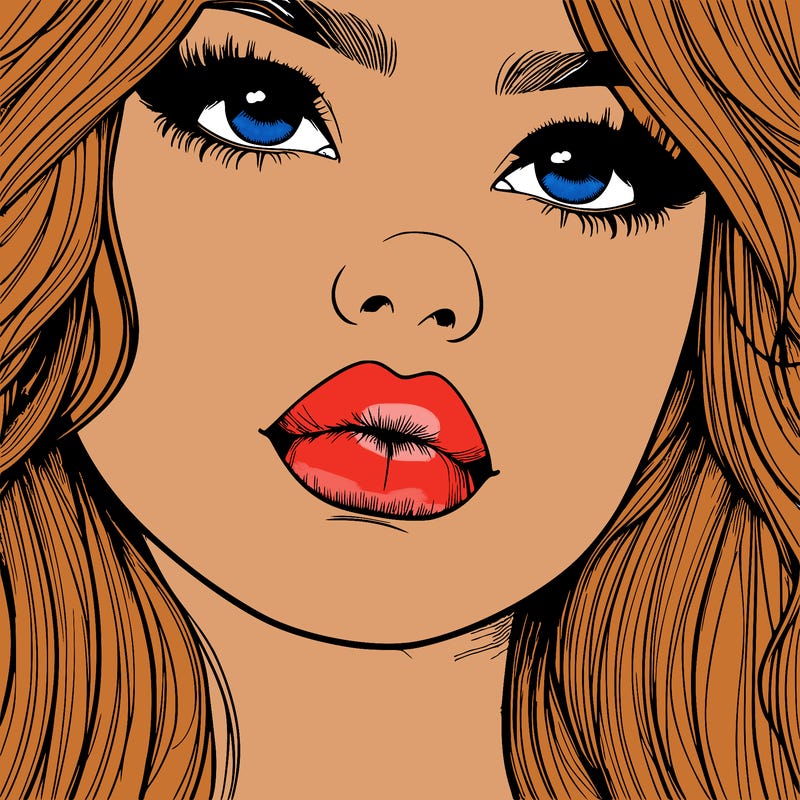 really realistic girl with lips