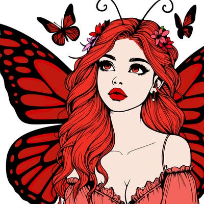 butterfly fairy realistic girl