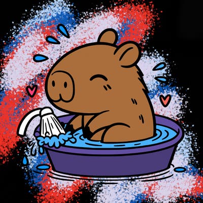 capybara taking a bath