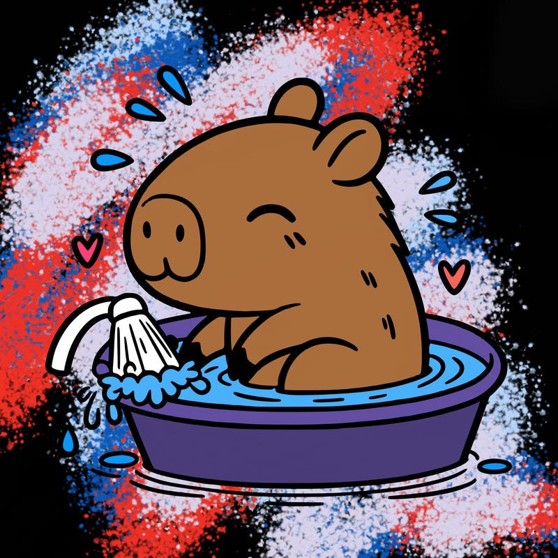 capybara taking a bath