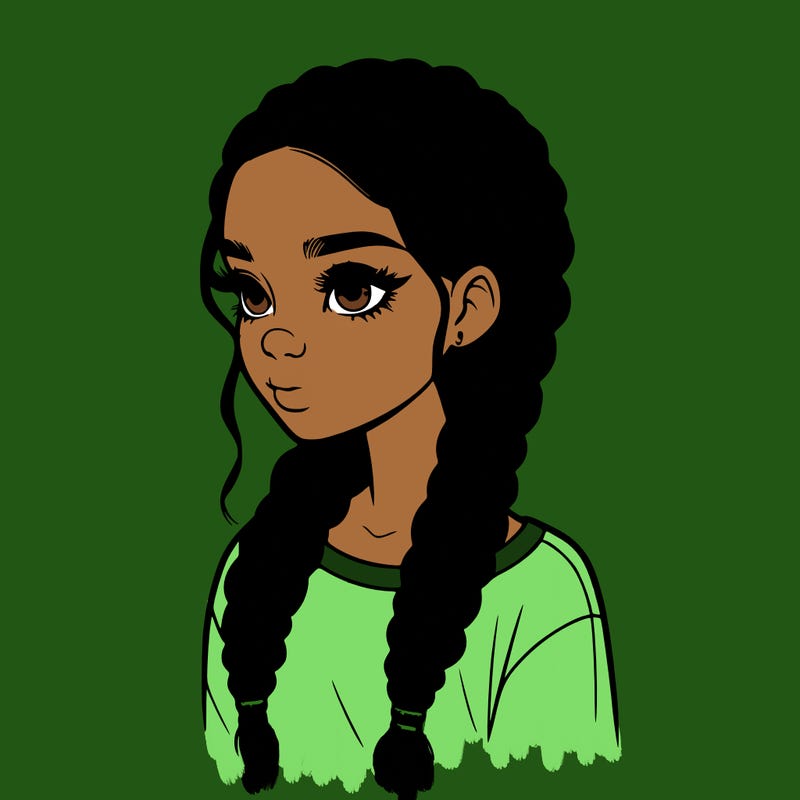 realistic girl with braids