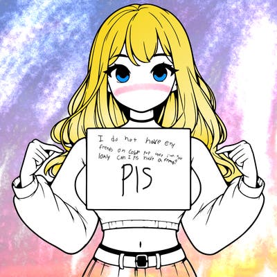 girl holding a blank sign in a long sleeve crop top