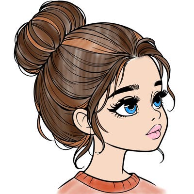 realistic girl with bun