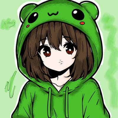 anime cute girl with hoodie