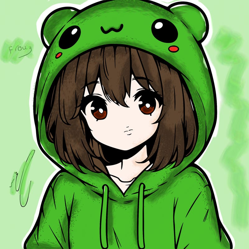anime cute girl with hoodie