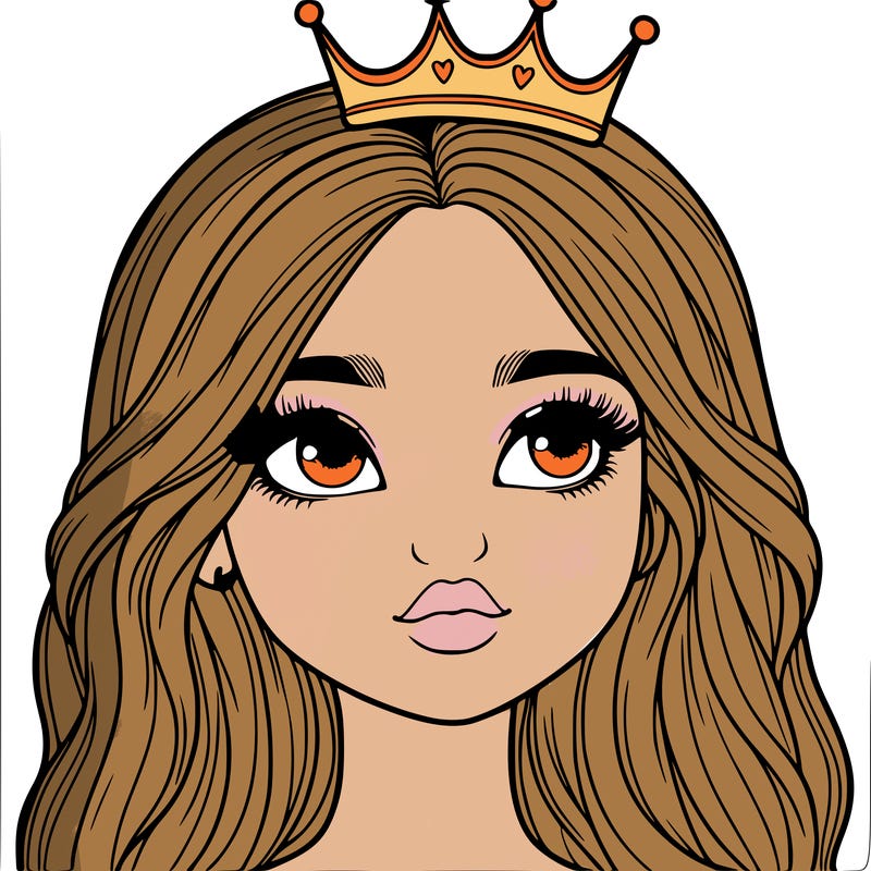 a realistic girl with a crown on