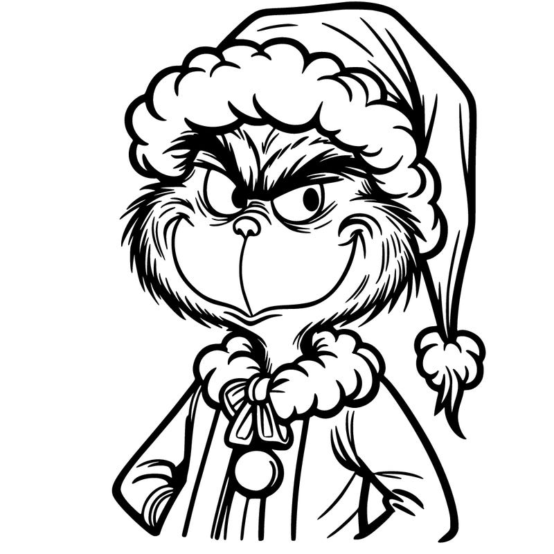 grinch in santa outfit