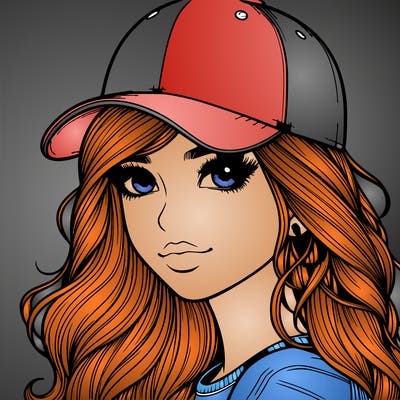 beautiful teenage girl baseball hat realistic