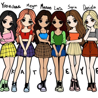 a group of girls realistic