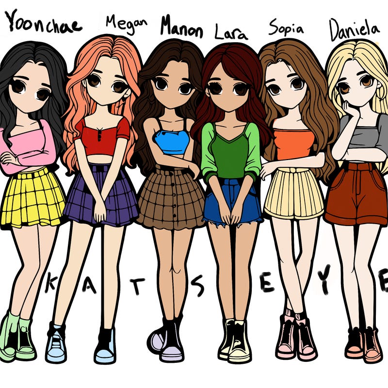 a group of girls realistic