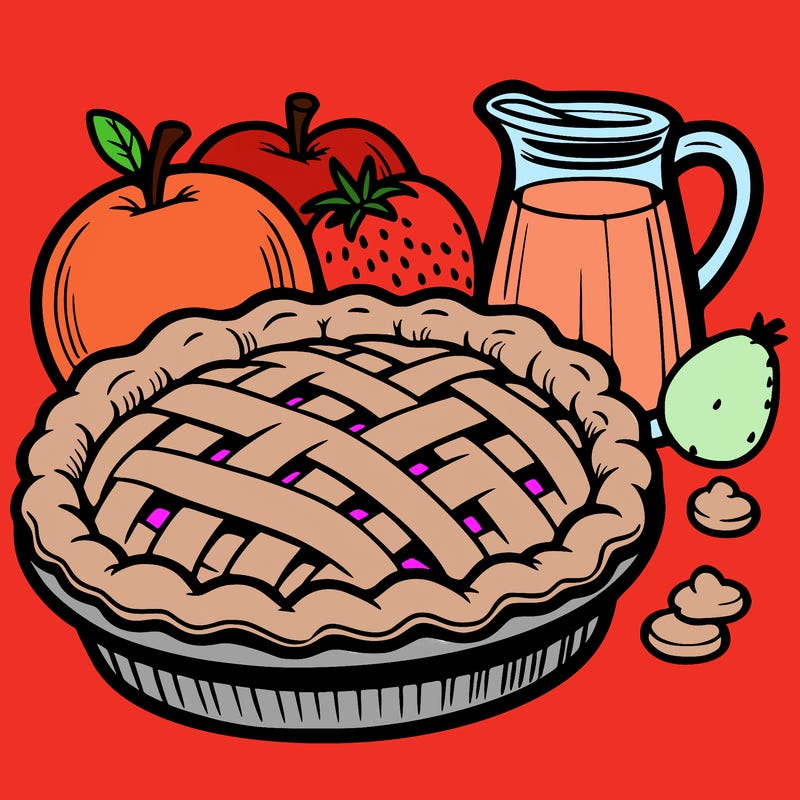 a pie of food