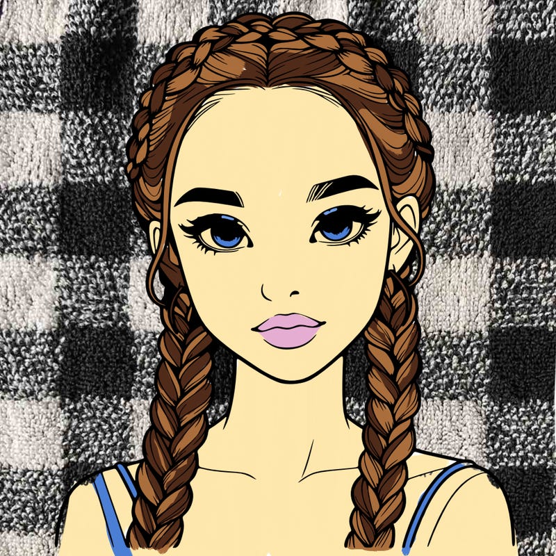realistic girl with braids