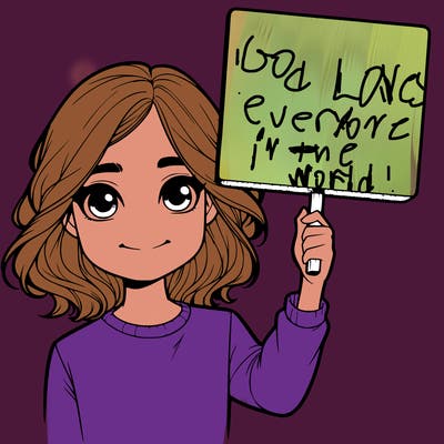 realistic girl holding up a sign