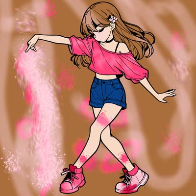 realistic girl danceing
