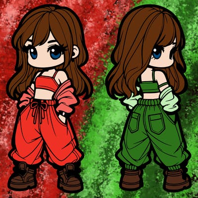 girl in crop top and baggy pants