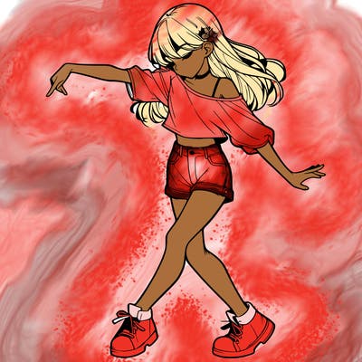 realistic girl danceing