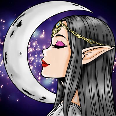 a realistic moon elf