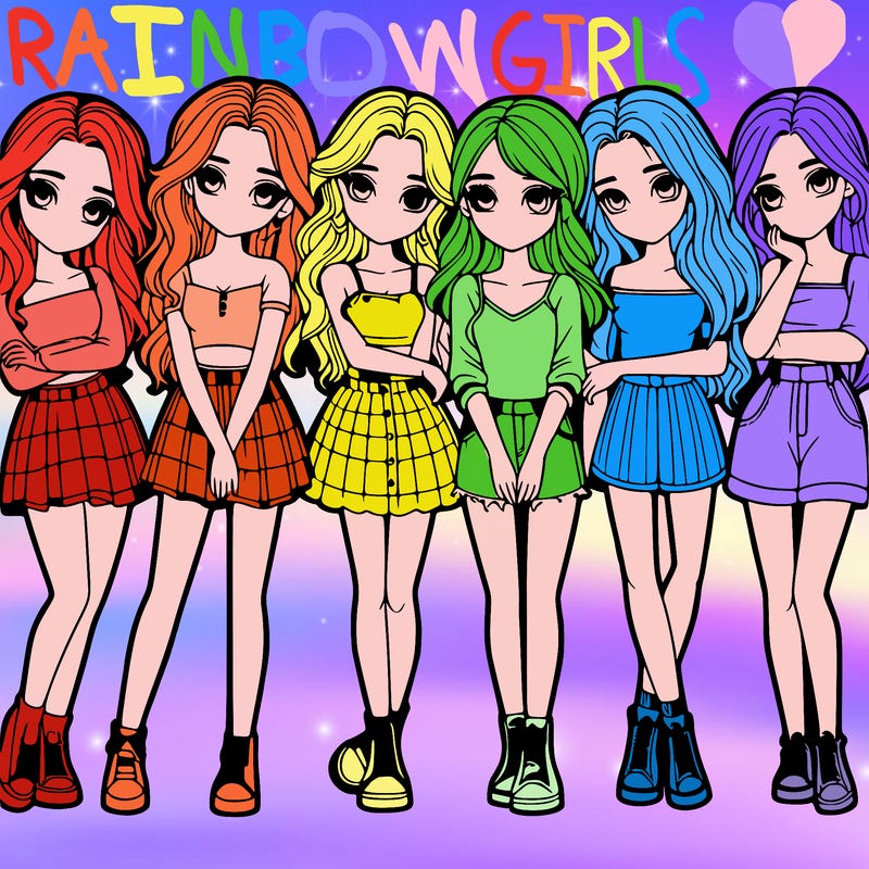 a group of girls realistic