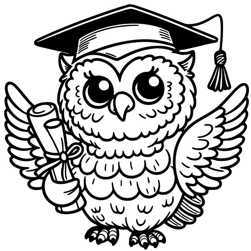 an owl (animal) that carries a mortarboard