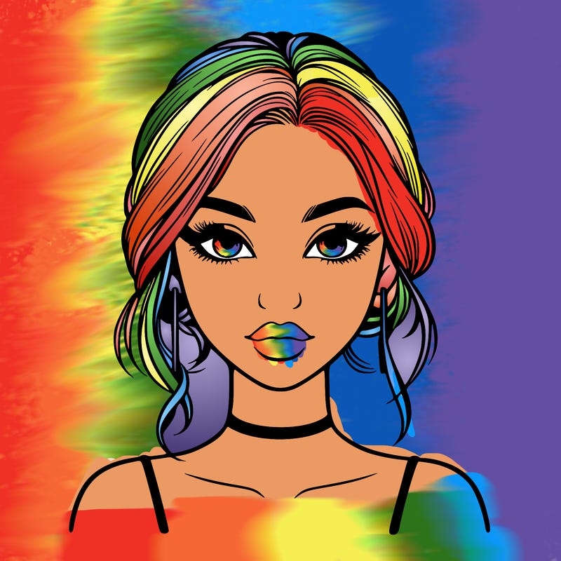 realistic girl with makeup on